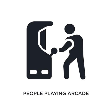 La Gente Jugando Arcade Juego Icono Aislado Ilustración Elemento
