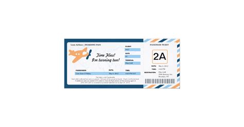 Birthday Boarding Pass Ticket Card Zazzle
