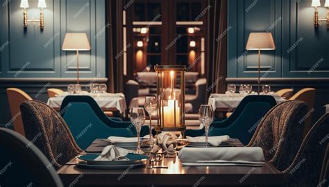 Premium Photo | Unwind in style fine dining at a large luxury