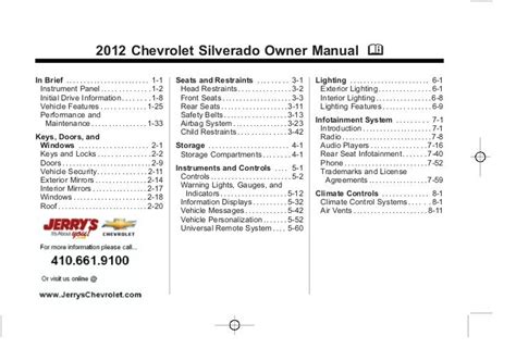 2009 Chevy Silverado Parts Manual