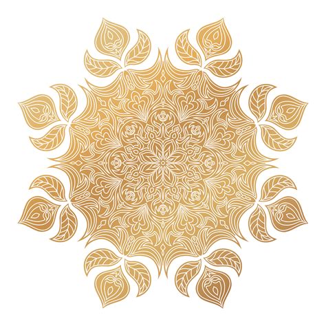 Vector Golden Mandala Ornament Vintage Decorative Elements Oriental Round Pattern Islam