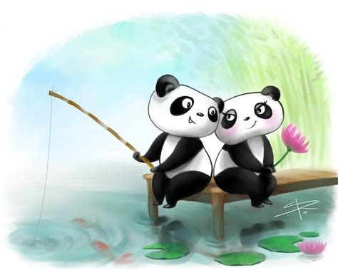 Fishing Pandas By Sabinerich On Deviantart