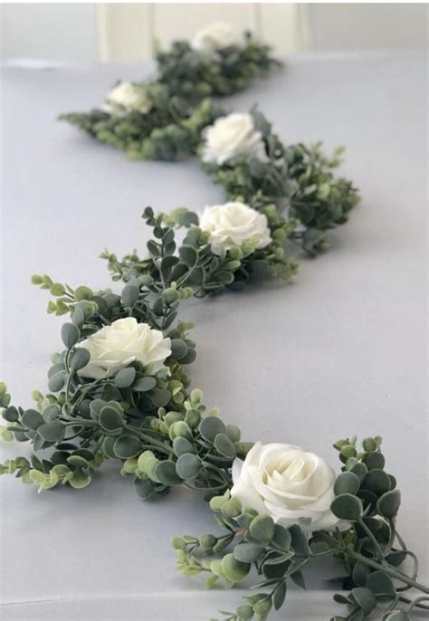 Eucalyptus Garland White Rose Eucalyptus Garland Wedding Centerpiece