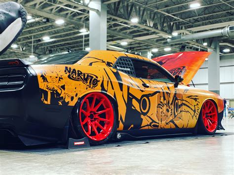 A Naruto Themed Dodge Challenger Being Showcased At Comic Con In