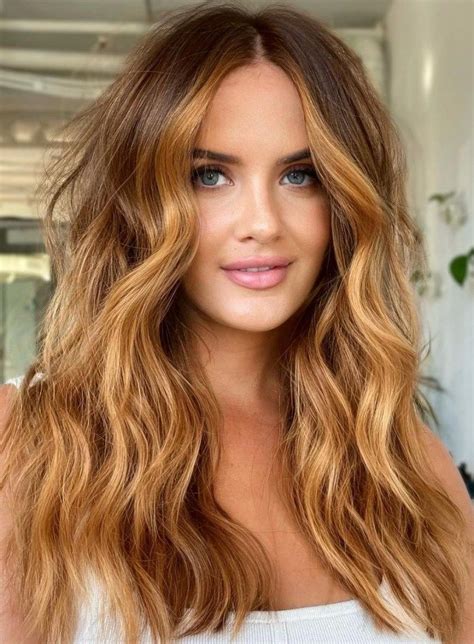 Bright Caramel Hair Color With Root Melt Auburn Hair Hair Color Auburn Brunette Hair Color
