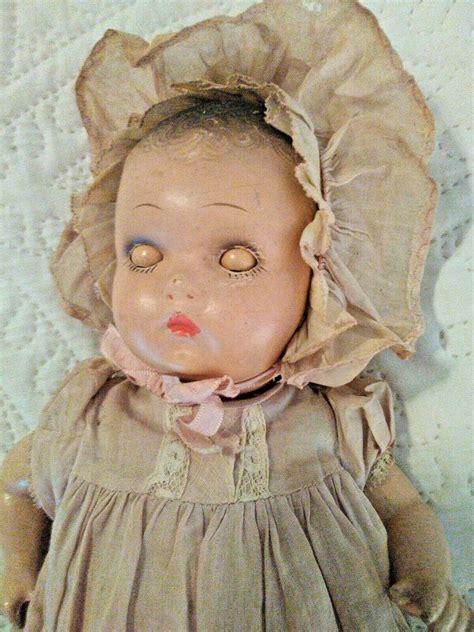 Beautiful Antique Horsman Composition Baby Doll With Sleepy Eyes And Crier