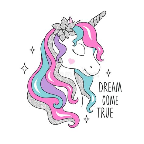 Glitter Unicorn Drawing For T Shirts I Believe In Unicorns Text