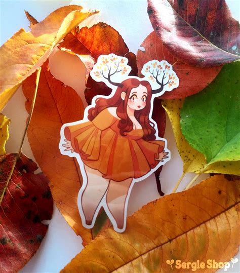 Autumn Nymph Glossy Weatherproof Sticker Etsy