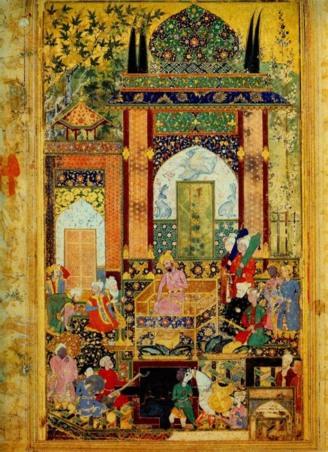 Babur Receives A Courtier 1589 Mughal Miniature Paintings Mughal