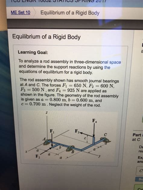 Equilibrium of a rigid body: Solved: ME Set 10 Equilibrium Of A Rigid Body Equilibrium ...
