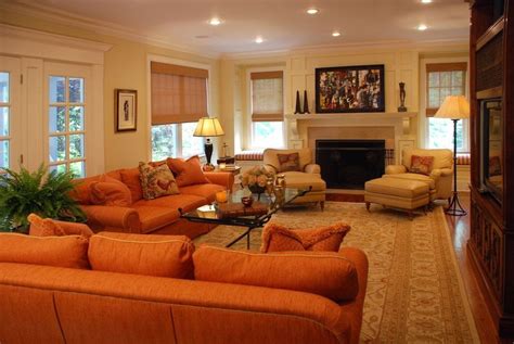 Orange Traditional Living Room Luxury Burnt Orange Sofa Living Room