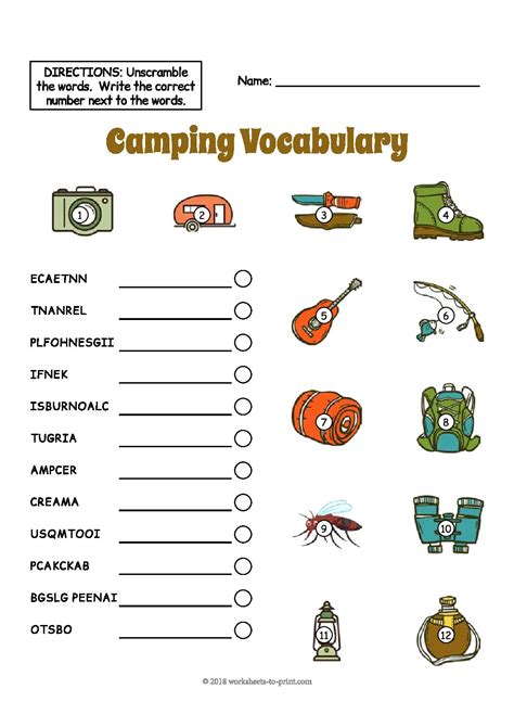 Vocabulary Worksheets Printable And Organized By Subject K Learning Free Vocabulary