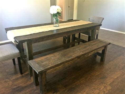 Mixing and matching dining chairs and benches. Ana White | Farmhouse Dining Room Table with Benches ...