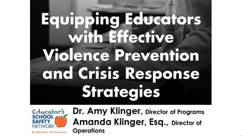 Equipping Educators With Effective Violence Prevention And Crisis