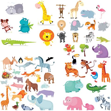 面白い漫画の動物 Funny Cartoon Animals Illustrations イラスト素材 Ai Eps イラストレーター