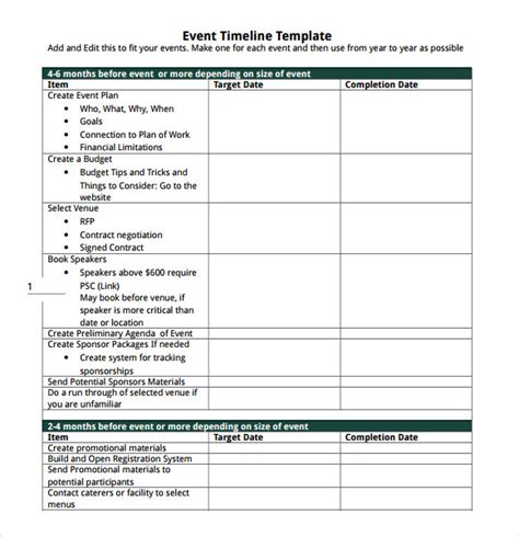 Free 8 Event Timeline Samples In Pdf Ms Word