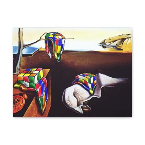 Melting Rubiks Cube Art Salvador Dali Canvas Gallery Wrap Cool