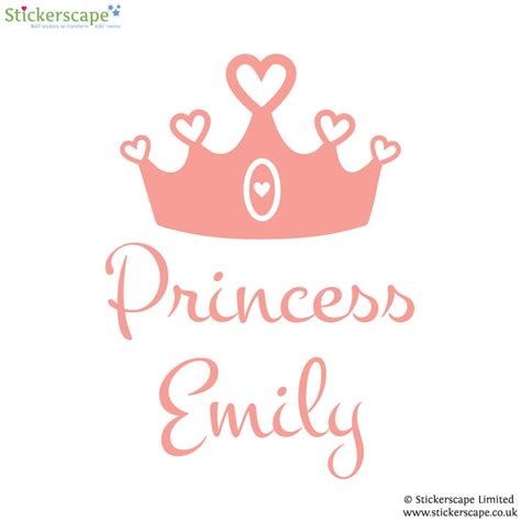 Personalised Princess Crown Wall Sticker Stickerscape