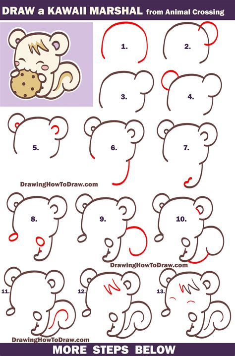 How to Draw Marshal the Squirrel from Animal Crossing New Leaf (Cute
