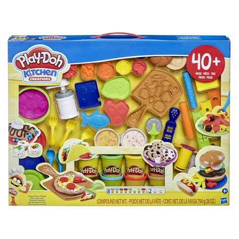 Play Doh Kitchen Creations Deluxe Dinner Playset With 10 Cans Of Play