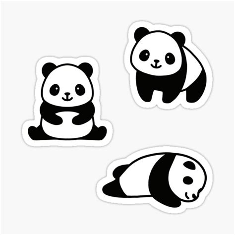 Three Pandas Sticker For Sale By Littlemandyart Redbubble