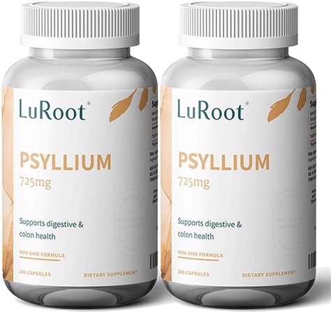 psyllium husk seed powder capsules 240 capsules 725 mg per serving dietary supplements