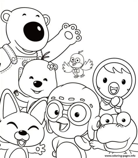 Pororo The Little Penguin Coloring Page Printable