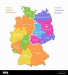 Mappa della Germania divisa su mappa dell'Ovest e dell'Est, divisione ...