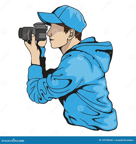 Character Of Male Photographer Vector Graphics Stock Vector
