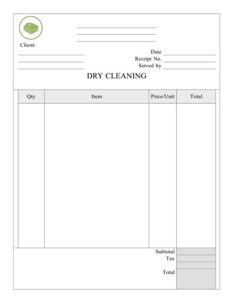 Laundromat Dry Cleaning Invoice Template Word Excel Pdf Free
