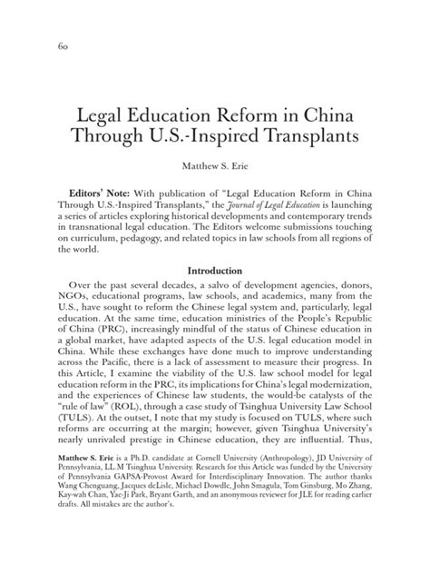 Legal Education Reform In China Pdf Legal Education Juris Doctor