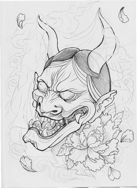 #redbuddhatattoo #asianart #japaneseart #japansetattoo #irezumi. Hannya peonia paeonia tattoo sketch | Arte da tatuagem ...