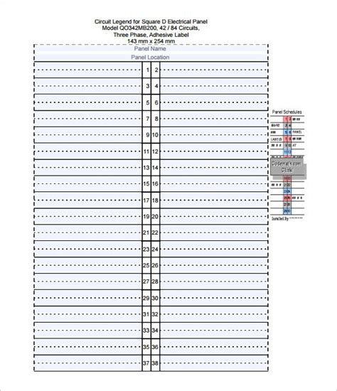 54 super circuit breaker panel template excel from electrical panel label template excel , image source: 19+ Panel Schedule Templates - DOC, PDF | Label templates ...