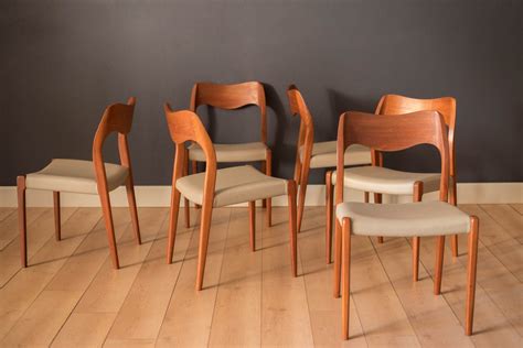 Set Of Eight Danish Teak Niels O Moller Dining Chairs Model 71 And 55