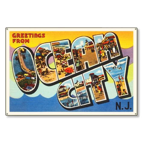 Ocean City New Jersey Nj Old Retro Vintage Travel Postcard Etsy