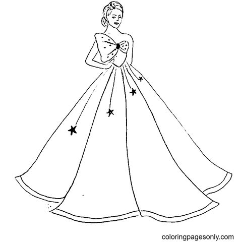 Prom Dress Coloring Page