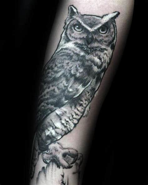 40 Owl Forearm Tattoo Designs For Men Feathered Ink Ideas