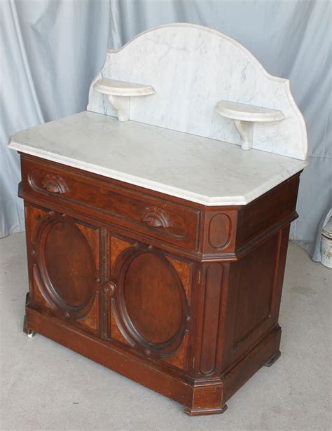 Bargain Johns Antiques Victorian Marble Top Walnut Washstand Or