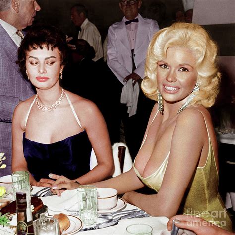 Sophia Loren And Jayne Mansfield 1957 In Color Photograph By Doc