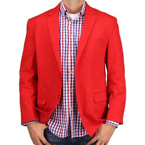 Urban Boundaries Mens Casual Blazer Sport Coat Jacket Red 48