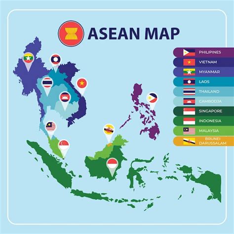 Premium Vector Asean Map