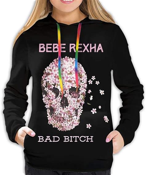 Bebe Rexha Bad Bitch Womans Sweatshirt Hoodies Fashion Long Sleeve Hooded Pullover