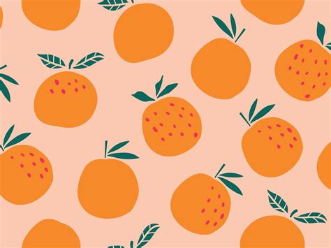 Oranges Pattern Aesthetic Desktop Wallpaper Cute Desktop Wallpaper