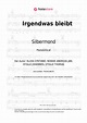 Silbermond - Irgendwas bleibt Noten für Piano downloaden für Anfänger ...