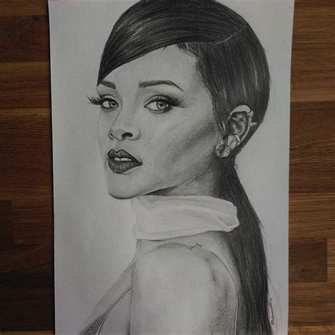 Rihanna Pencil Drawing On Instagram Realistic Pencil Drawings Pencil