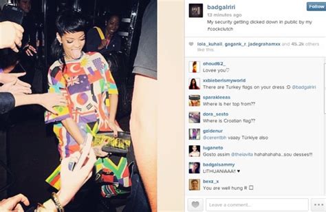 Photos Rihanna Gets Playful With Designer Cock Clutch Purse