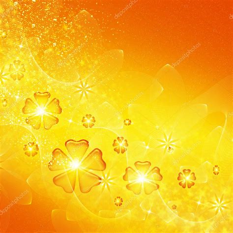 Abstract Yellow Background With Flowers Stock Photo By ©elenstudio 36419559