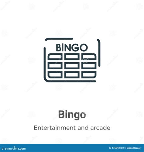 Bingo Outline Vector Icon Thin Line Black Bingo Icon Flat Vector