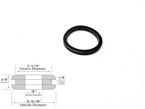 3 Inside Diameter Rubber Grommet 18 Groove Width Fits 3 14 Ho