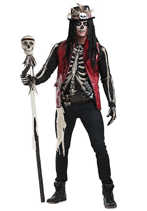 Specialty Mens Red Black Voodoo Chief Scary Halloween Carnival Fancy